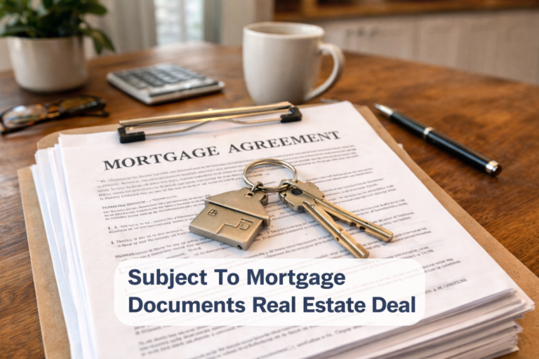 subject to mortgage documents real estate deal